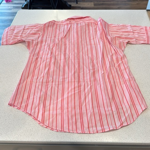 VINTAGE PINK SHORT SLEEVE BUTTON-UP SHIRT - HAMPSHIRE HOUSE BY VAN HEUSEN - - Picture 9 of 14